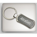 Two Tone Oval Chrome Metal Keychain